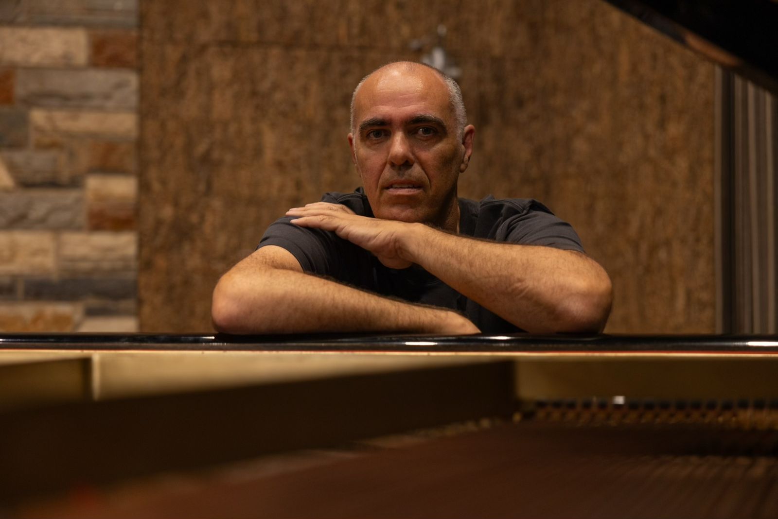 Antonis Skokos at the grand piano - portrait